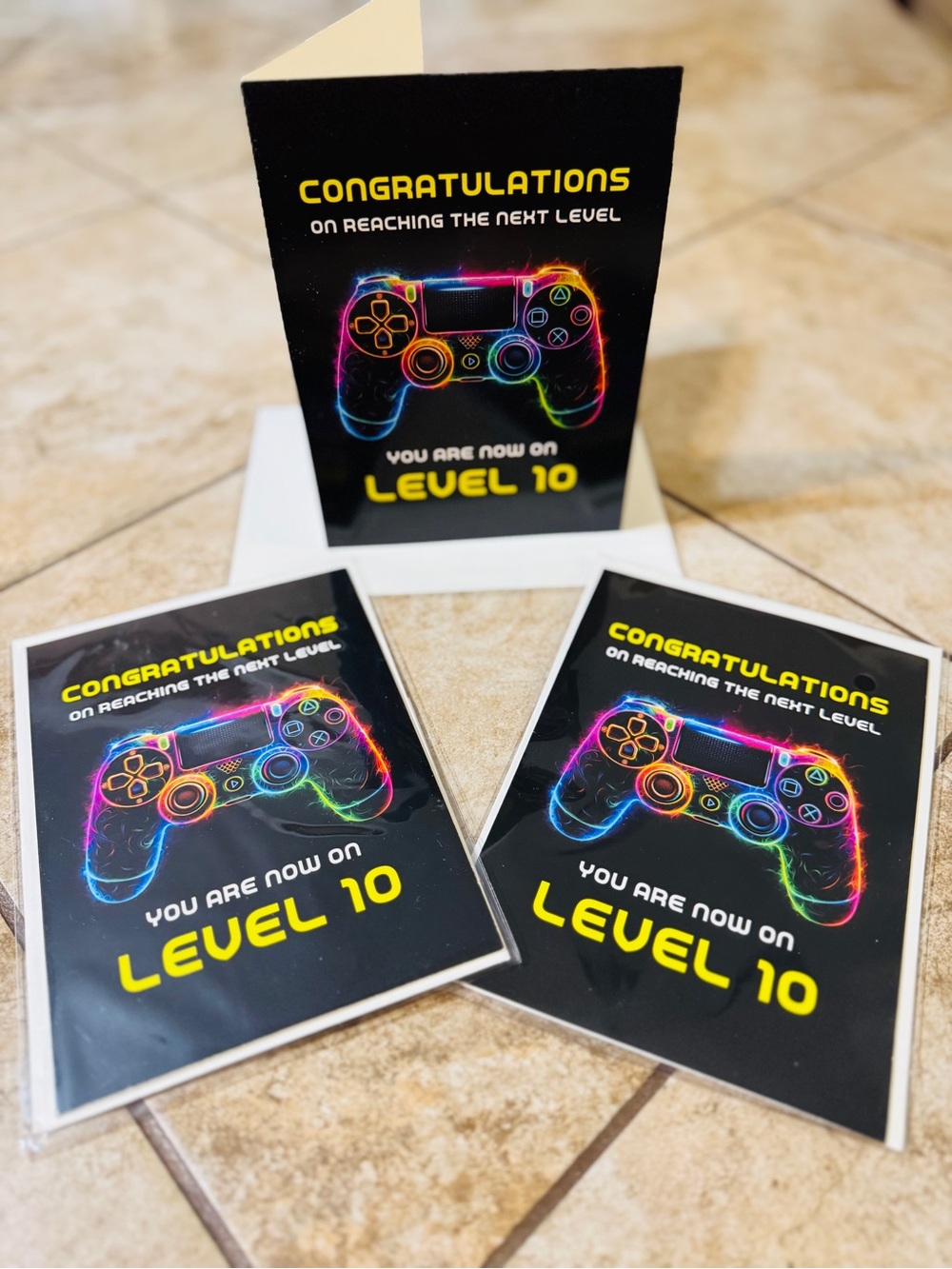 10 year old gamer themed- birthday cards (3)